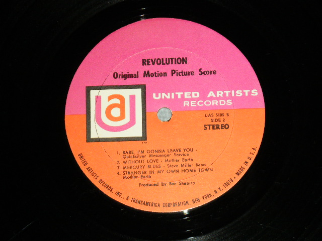 画像: OST ( The QUICKSILVER MESSANGER SERVICE,The STEVE MILLER BAND,MOTHER EARTH ) - REVOLUTION  ( Ex+/Ex+++ B-1:Ex )  / 1968 US AMERICA ORIGINAL STEREO Used LP 