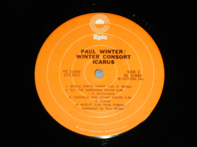画像: PAUL WINTER : WINTER CONSORT - ICARUS ( ACID JAZZ PSYCHE ) ( Ex/Ex++)  / 1972 US AMERICA ORIGINAL Used LP  