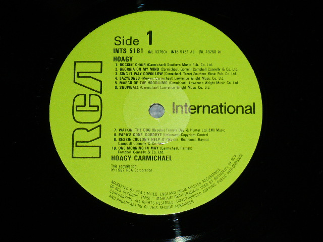 画像: HOAGY CARMICHAEL - HOAGY ( Ex+++/MINT- : EDSP ) / 1981 UK ENGLAND  Used LP 