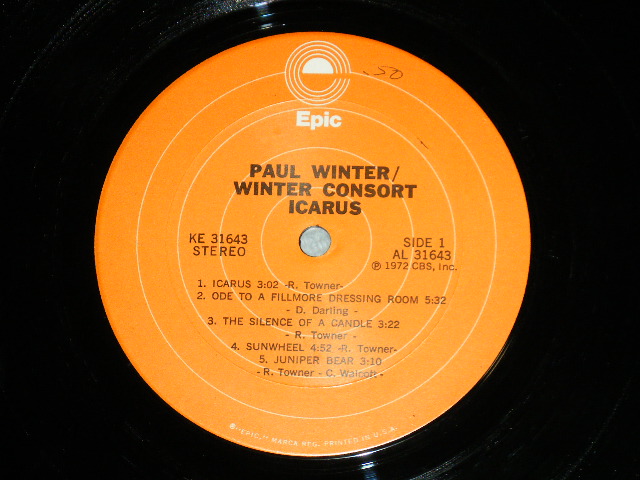 画像: PAUL WINTER : WINTER CONSORT - ICARUS ( ACID JAZZ PSYCHE ) ( Ex/Ex++)  / 1972 US AMERICA ORIGINAL Used LP  