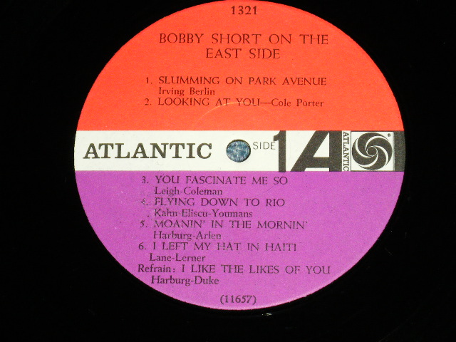 画像: BOBBY SHORT - ON THE EAST SIDE ( MINT-/Ex+++)   /  1963 US AMERICA ORIGINAL 1963 Version "RED & PLUM Label" MONO  Used LP 