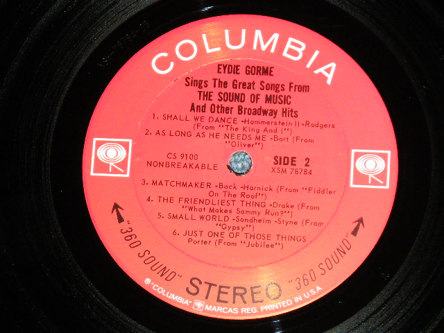 画像: EYDIE GORME -  THE SOUND OF MUSIC ( Ex+/MINT- :Tape on )  / 1965 US AMERICA ORIGINAL "PROMO Stamp"  "360 SOUND" Label STEREO Used LP