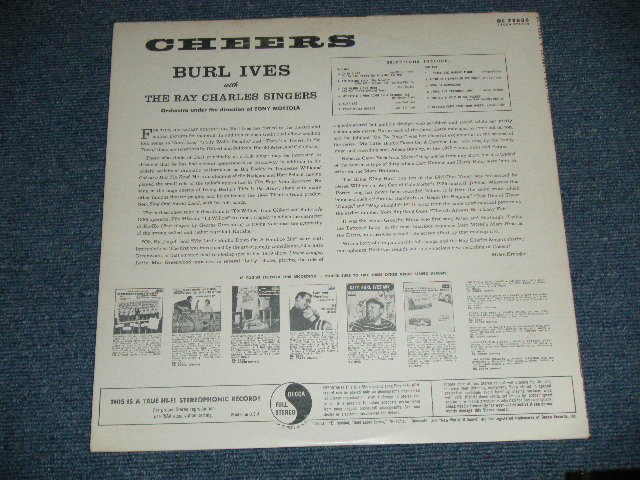 画像: BURL IVES - CHEERS  ( Ex+++/MINT- )   /  1959 US AMERICA ORIGINAL STEREO Used LP 