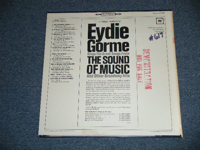 画像: EYDIE GORME -  THE SOUND OF MUSIC ( Ex+/MINT- :Tape on )  / 1965 US AMERICA ORIGINAL "PROMO Stamp"  "360 SOUND" Label STEREO Used LP