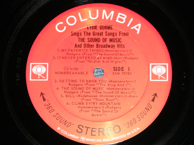 画像: EYDIE GORME -  THE SOUND OF MUSIC ( Ex+/MINT- :Tape on )  / 1965 US AMERICA ORIGINAL "PROMO Stamp"  "360 SOUND" Label STEREO Used LP