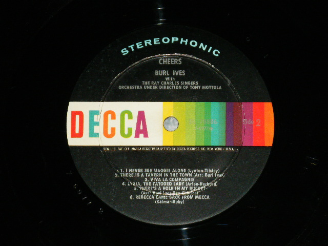 画像: BURL IVES - CHEERS  ( Ex+++/MINT- )   /  1959 US AMERICA ORIGINAL STEREO Used LP 