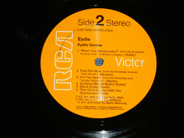画像: EYDIE GORME -  EYDIE ( MINT-/MINT- )   / 1968 US AMERICA ORIGINAL  STEREO Used LP