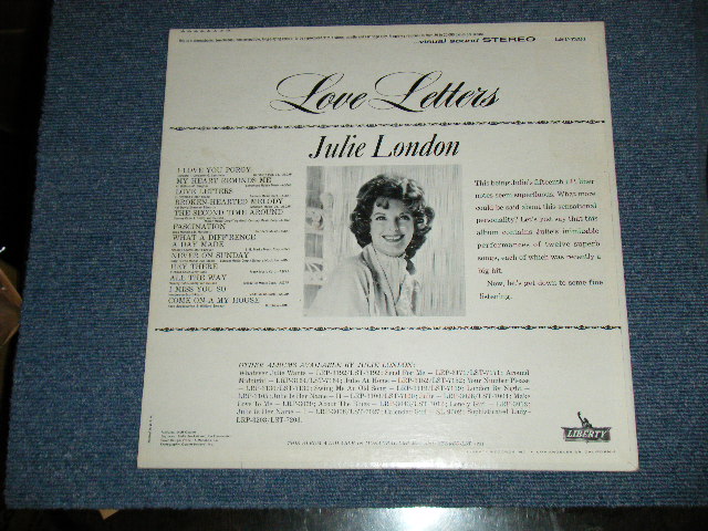 画像: JULIE LONDON - LOVE LETTERS ( Ex+++/MINT- B-2,3:Ex++ ) ) /1962 US AMERICA ORIGINAL STEREO Used LP