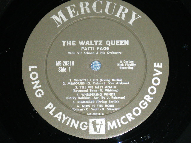 画像: PATTI PAGE   - THE WALTZ QUEEN : 2nd Press Jacket : "MERCURY LOGO" on Left Upper Corner  ( Ex+++,Ex+/Ex+++,Ex++)  / 1959 US AMERICA ORIGINAL 2nd Press Jacket MONO Used LP 