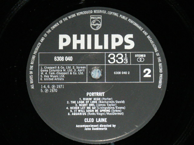 画像: CLEO LAINE - PORTRAITE  ( Ex+++/MINT- )   / 19670  UK ENGLAND  ORIGINAL STEREO Used LP