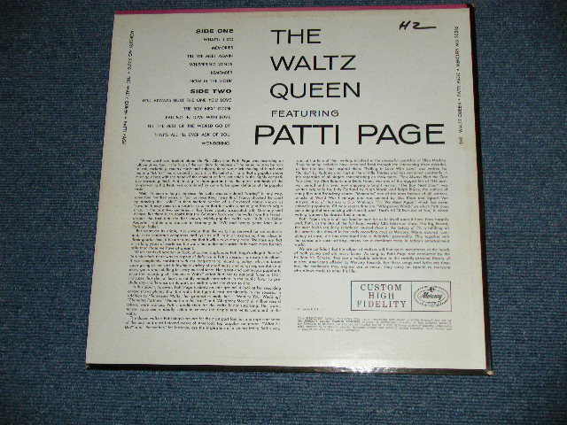 画像: PATTI PAGE   - THE WALTZ QUEEN : 2nd Press Jacket : "MERCURY LOGO" on Left Upper Corner  ( Ex+++,Ex+/Ex+++,Ex++)  / 1959 US AMERICA ORIGINAL 2nd Press Jacket MONO Used LP 