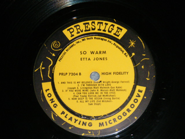 画像: ETTA JONES -  SO WARM   ( Ex+/Ex++)  / 1963 Version  US AMERICA Later  Press Label "YELLOW Label"  MONO Used LP