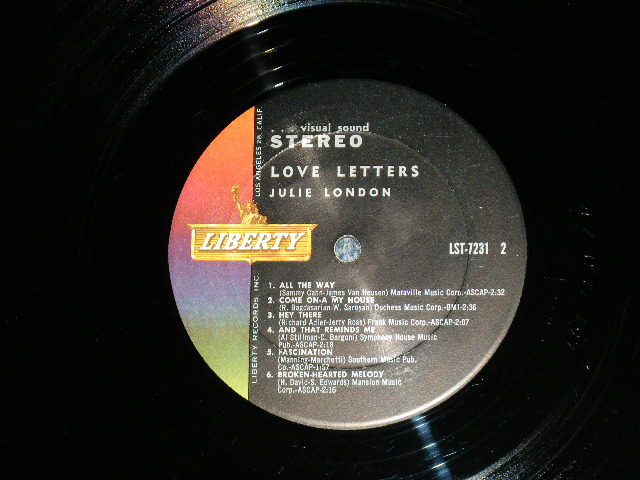 画像: JULIE LONDON - LOVE LETTERS ( Ex+++/MINT- B-2,3:Ex++ ) ) /1962 US AMERICA ORIGINAL STEREO Used LP
