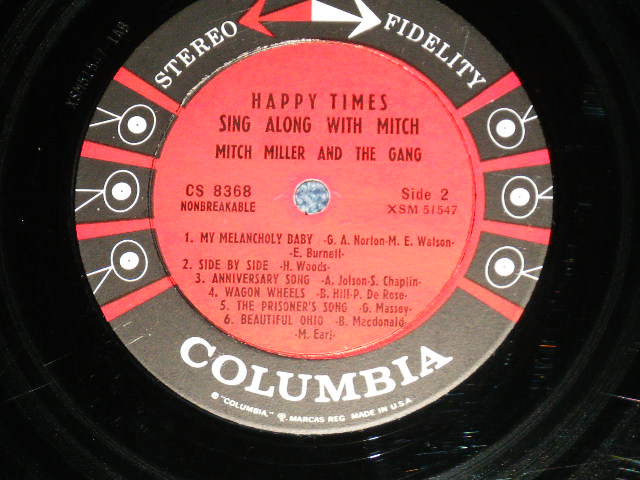 画像: MITCH MILLER and His GANG - HAPPY TIMES! SING ALONG WITH MITCH (Ex+++/MINT- )  / 1959 US AMERICA ORIGINAL STEREO "6 EYE'S LABEL"  Used LP