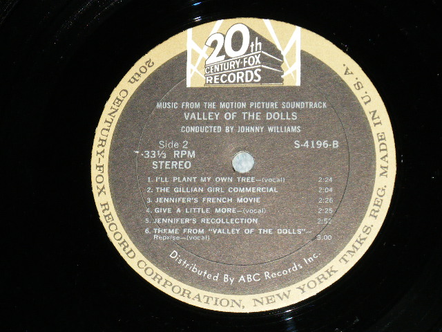 画像: OST ( JONNY WILLIAMS DORY & ANDRE PREVIN ) - VALLEY OF THE DOLLS  ( EEx+++/Ex+++ )  / 1968 US AMERICA ORIGINAL STEREO Used LP 