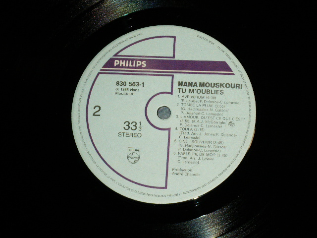 画像: NANA MOUSKOURI  - TU M(OUBLIES  ( Ex+++/MINT- ) / 1986  US AMERICA ORIGINAL  Used  LP
