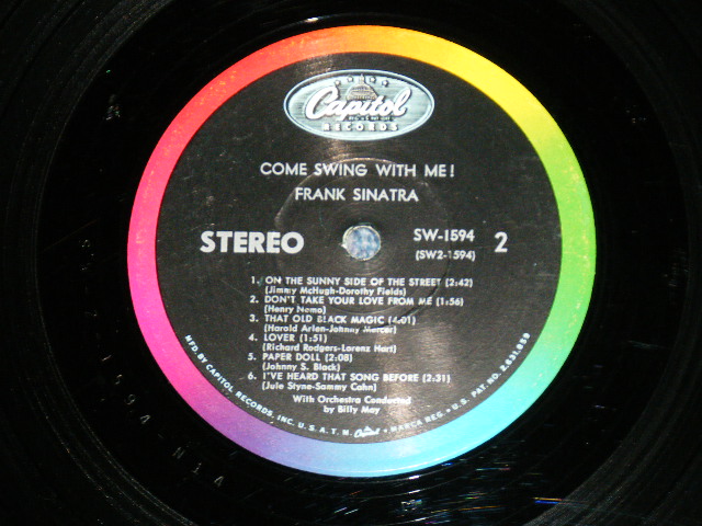 画像: FRANK SINATRA -  COME SWING WITH ME! ( Ex+/Ex++ Looks:Ex++ ) / 1961 US AMERICA 2nd Press "BLACK with RAINBOW and CAPITOL Logo at TOP" Label STEREO Used LP 