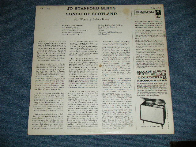 画像: JO STAFFORD - SONGS OF SCOTLAND  ( Ex++/MINT-) / 1957 US AMERICA ORIGINAL "6 EYE'S LABEL" MONO Used LP 