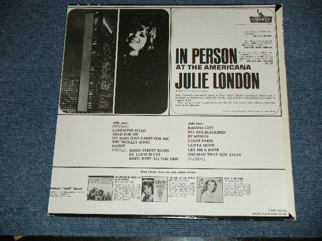 画像: JULIE LONDON - IN PERSON AT THE AMERICANA ( Ex++/MINT- ) / 1964 US AMERICA ORIGINAL MONO Used LP 