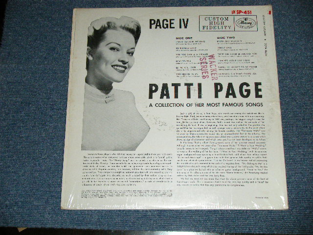 画像: PATTI  PAGE - PAGE 4 : A COLLECTION OF HER MOST FAMOUS SONGS (MINT-/Ex+++ ) / 1955 US AMERICA ORIGINAL MONO Used LP 