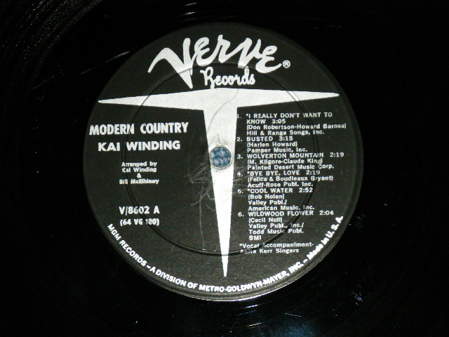 画像: KAI WINDING - MODERN COUNTRY  ( Ex++,Ex-/Ex++ Looks:Ex+++ : BB) / 1964 US AMERICA  ORIGINAL MONO Used LP  