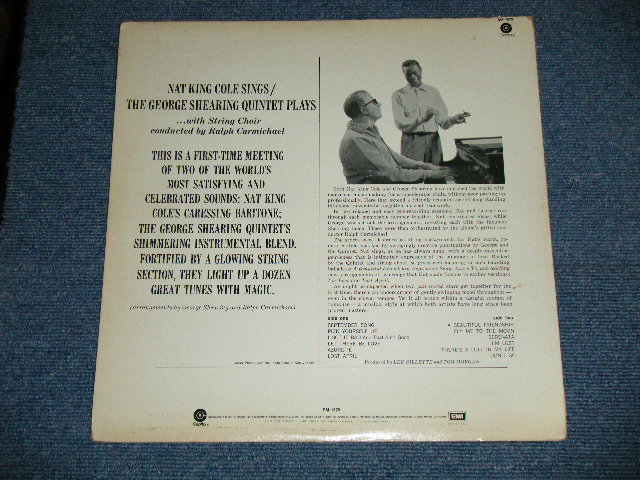 画像: NAT KING COLE GEORGE SHEARING  - NAT KING COLE sings /GEORGE SHEARING plays  (Ex++/MINT-) / 1970's US AMERICA REISSUE Used LP