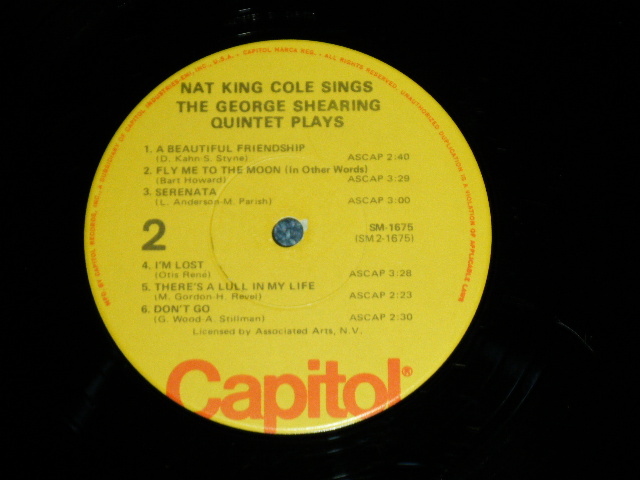 画像: NAT KING COLE GEORGE SHEARING  - NAT KING COLE sings /GEORGE SHEARING plays  (Ex++/MINT-) / 1970's US AMERICA REISSUE Used LP