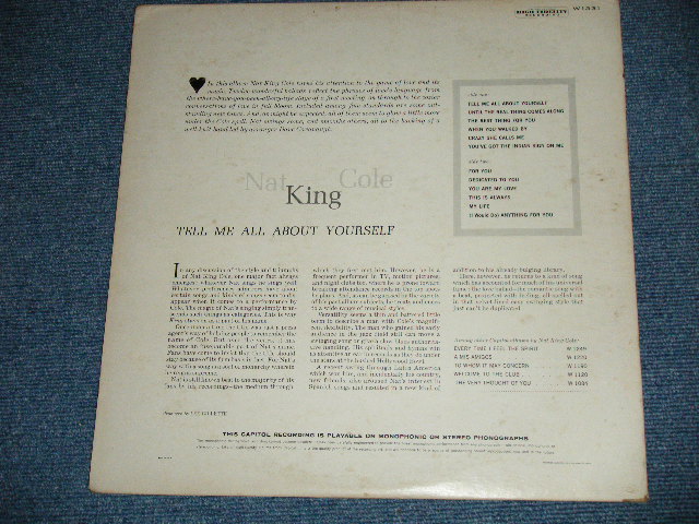 画像: NAT KING COLE  - TELL ME ALL ABOUT YOURSELF : With BOOKLET  (Ex+/Ex+++) / 1960 US AMERICA ORIGINAL 1st Press "BLACK with RAINBOW Band with CAPITOL Logo on LEFT Label"  MONO  Used LP