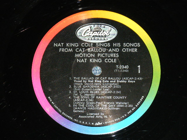 画像: NAT KING COLE  - SINGS HIS SONGS FROM "CAT BALLOU"  ( Ex/Ex+ Looks:Ex : EDSP) / 1965 US AMERICA ORIGINAL 1st Press "BLACK with RAINBOW Band with CAPITOL Logo on TOP Label"  MONO  Used LP