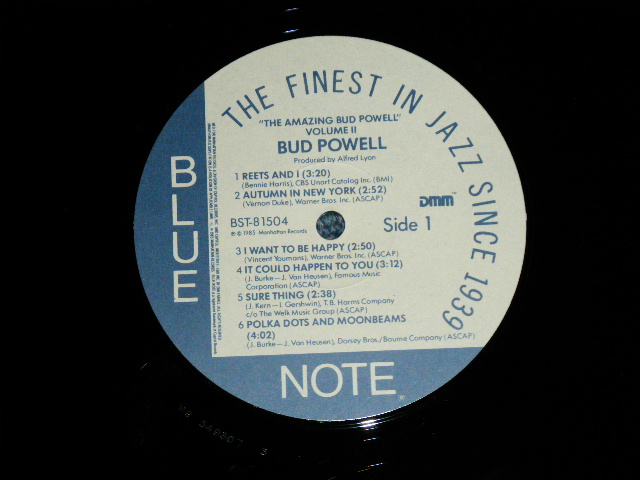 画像: BUD POWELL - THE AMAZING BUD POWELL VOLUME 2  ( MINT-/MINT-)  / 1980's  US AMERICA REISSUE "DMM Press" Used LP 