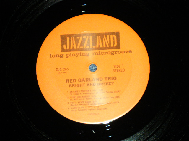 画像: The RED GARLAND TRIO -  BRIGHT AND BREEZY  ( MINT-/MINT-) / 1986 US AMERICA REISSUE Used  LP 