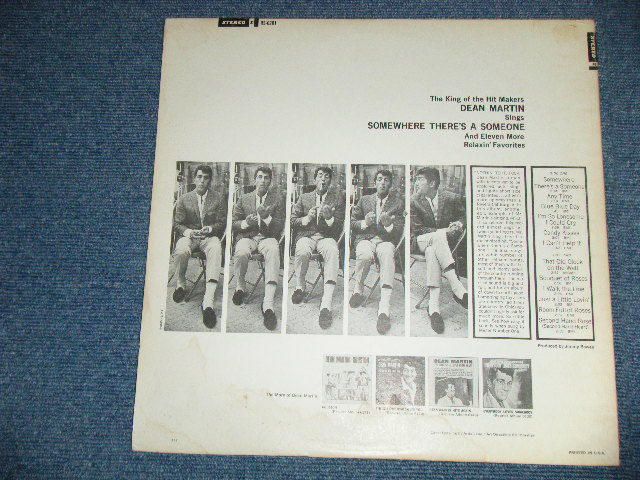 画像: DEAN MARTIN -  SPMEWHERE THERE'S A SOMEONE  ( Ex+/MINT-  BB)  / 1966  US AMERICA ORIGINAL   1st press "MULTI-COLOR Label" STEREO  Used LP