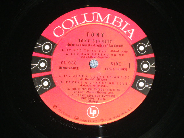 画像: TONY BENNETT - TONY ( Ex++/Ex++ Looks:Ex+++ : WOBC, EDSP ) / 1956 US AMERICA 1st Press "6 EYE'S Label" MONO Used LP 