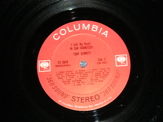 画像: TONY BENNETT - I LEFT  HEART IN SAN FRANCISCO (Ex++/Ex+++ :Looks:Ex+) / 1962 US AMERICA ORIGINAL "360 SOUND in BLACK Label" STEREO Used LP 