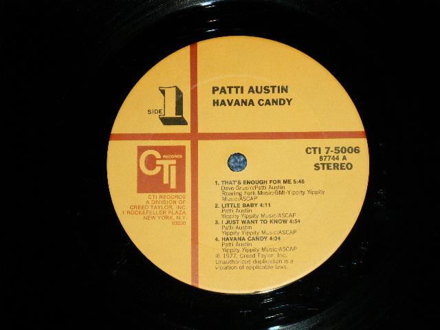 画像: PATTI AUSTIN - HAVANA CANDY(Funky & Rare Groove Female Singer ) ( Ex++/Ex+++) / 1977 US AMERICA ORIGINAL  Used  LP