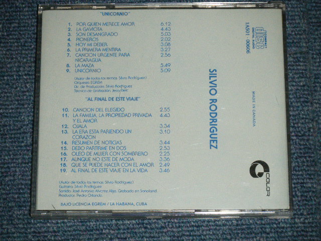 画像: SILVO RODORIGUEZ - UNICORNIO + AL FINAL DE ESTE VIAJE ( 2 in 1 ) (MINT-/MINT ) / 1990 CANADA ORIGINAL Used CD