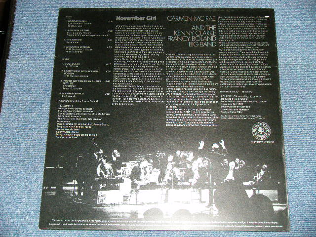 画像: CARMEN McRAE & KENNY CLARK FRANCY BOLAND BIG BAND - NOVEMVER GIRL  ( Ex++/MINT-)  /  1975 UK ENGLAND ORIGINAL Used LP 
