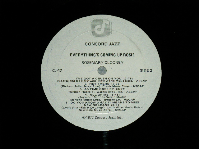 画像: ROSEMARY CLOONEY - EVERYTHING'S COMING UP ROSIE  ( Ex+++/MINT ) / 1977 US AMERICA ORIGINAL Used LP