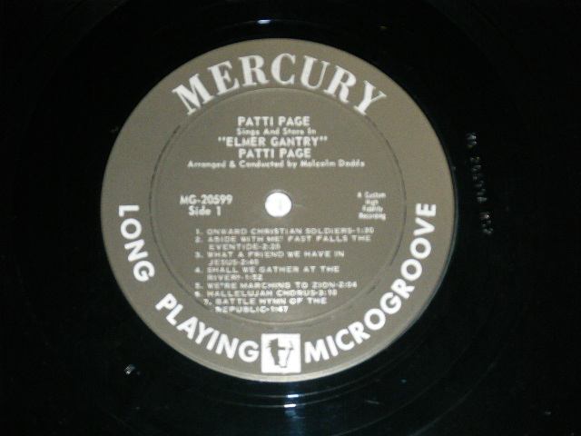 画像: PATTI PAGE - SINGS and STARS IN ELMER GANTRY ( MINT-, Ex+++/MINT- )  /1960 US AMERICA ORIGINAL "BLACK with SILVER Print Label" MONO Used LP