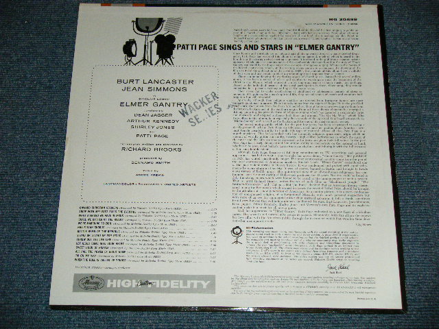 画像: PATTI PAGE - SINGS and STARS IN ELMER GANTRY ( MINT-, Ex+++/MINT- )  /1960 US AMERICA ORIGINAL "BLACK with SILVER Print Label" MONO Used LP
