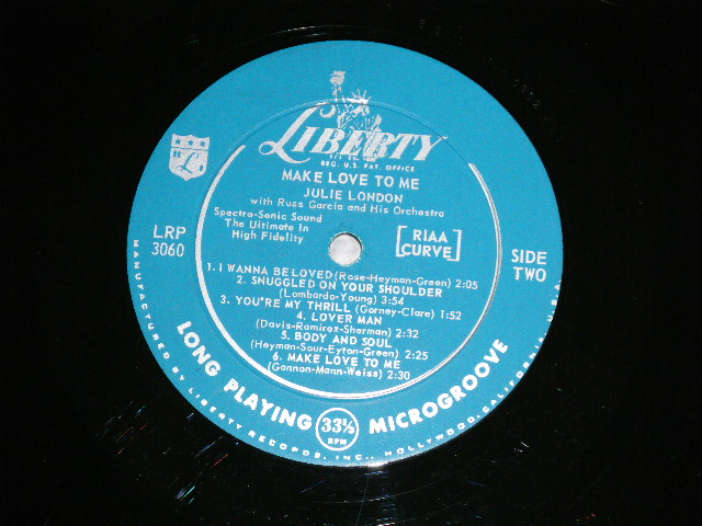 画像: JULIE LONDON -  MAKE LOVE TO ME  ( Ex+++/MINT-) / 1957 US AMERICA  ORIGINAL "TURQUOISE GREEN Label" MONO Used  LP 