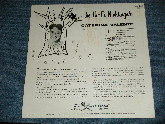 画像: CATERINA VALENTE - THE HI-FI NIGHTINGALE ... ( Ex/Ex+++,Ex+ ) / 19560's US ORIGINAL 2nd Press "BLACK with RAINBOW Color Label" MONO Used LP