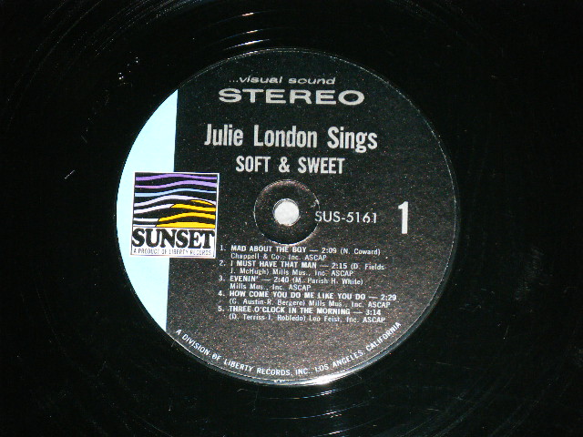 画像: JULIE LONDON - SINGS SOFT & SWEET (Ex++/MINT- : Label:Ex ) / 1968? US AMERICA ORIGINAL STEREO Used  LP 