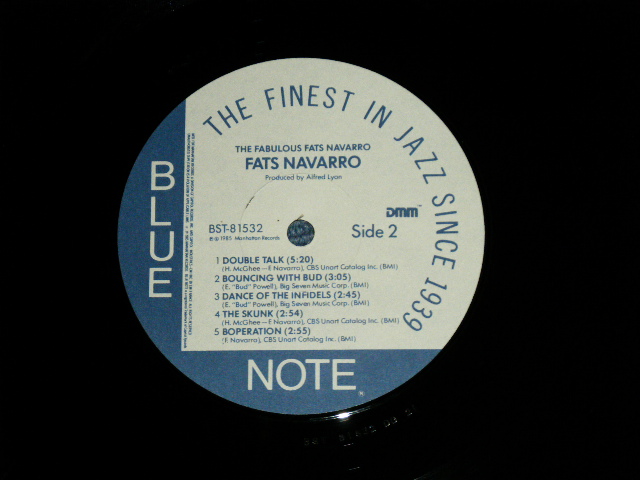 画像: FATS NAVARRO - THE FABULOUS FATS NAVARRO Vol.2  ( Ex++/MINT-)  / 1985 US AMERICA REISSUE "DMM Press" Used LP 