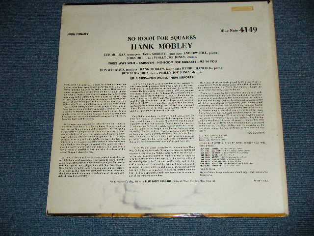 画像: HANK MOBLEY - NO ROOM FOR SQUARES  ( Ex++/Ex++  ) / 1963 US AMERICA ORIGINAL  1st Press " NEW YORK USA" Label  MONO Used LP 