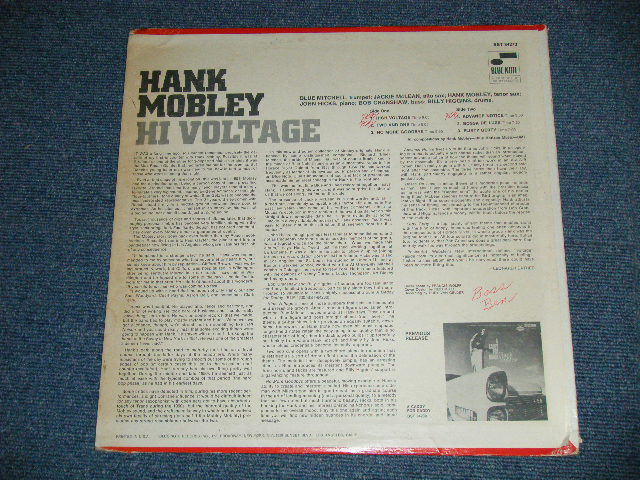 画像: HANK MOBLEY - HI VOLTAGE ( Ex+/MINT- : SWOBC ) / 1970 Version US AMERICA REISSUE "BLACK with LIGHT BLUE LOGO on LEFT SIDE Labell" Used LP 