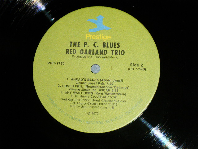 画像: RED GARLAND - THE P.C. BLUES ( Ex+++/MINT-) / US AMERICA "1972-1980's VERSION " "Dist. by FANTASY of Bottom" Used LP 
