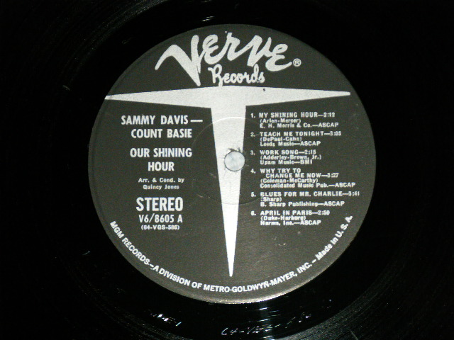 画像: SAMMY DAVIS, JR. & COUNT BASIE - OUR SHINING HOUR ( Ex++/Ex++ B-1,2:Ex ) )  / 1965 US AMERICA ORIGINAL STEREO Used  LP  