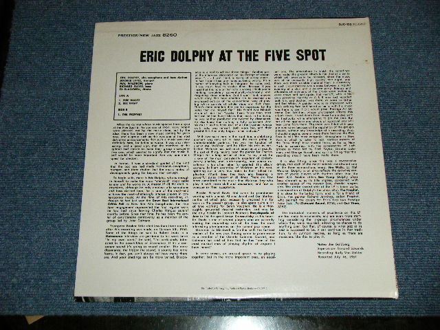 画像: ERIC DOLPHY - AT THE FIVE SPOT  ( Ex++/MINT- ）　/  US AMERICA Reissue Used LP 