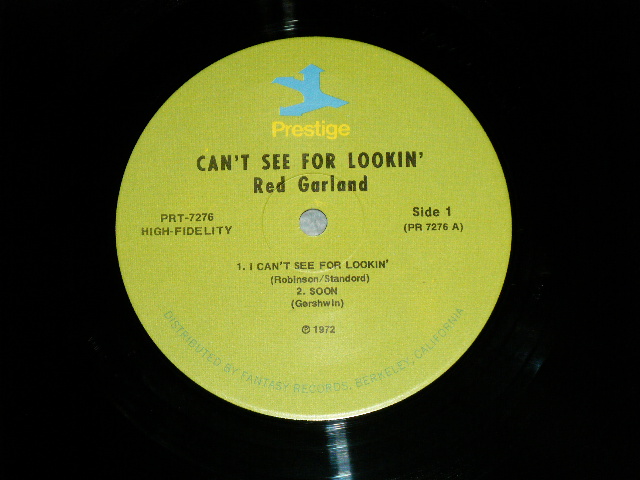 画像: RED GARLAND -  CAN'T SEE FOR LOOKIN' ( Ex++/MINT-) / US AMERICA "1972 Release  VERSION " "LIME GREEN Label" Used LP  